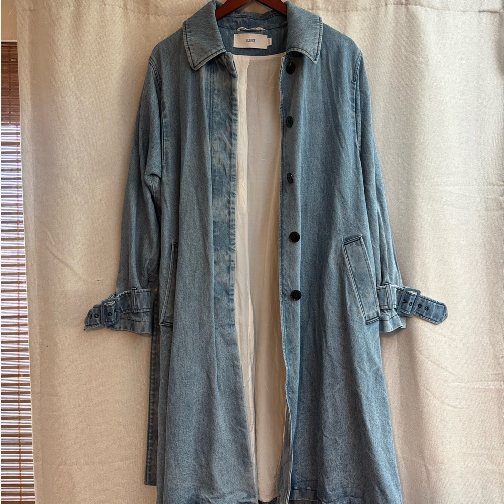 Closed Light Blue Denim Trench Coat - Picture 3 of 4